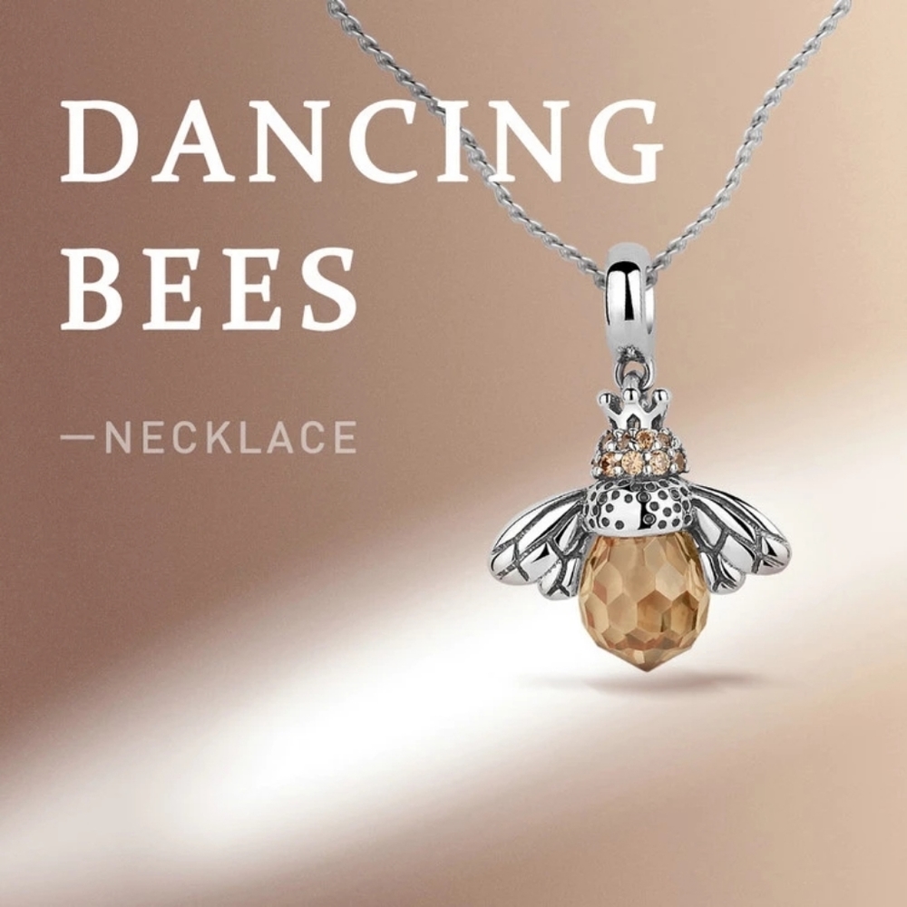 2 pcs.  ss 925 Dancing Bee's Necklace 2 Sets
